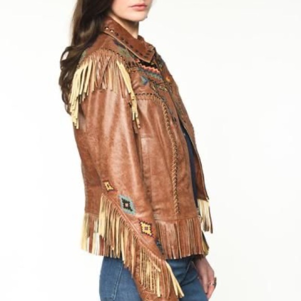 Double D Ranch Fringe Jacket with Embroidery and studs Medium - Picture 5 of 8